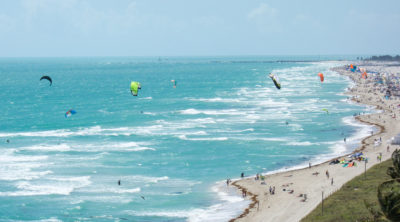 Miami beach kitesurfers 2015